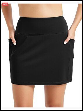 High Waisted Tummy Control Golf Skort with 4 Pockets